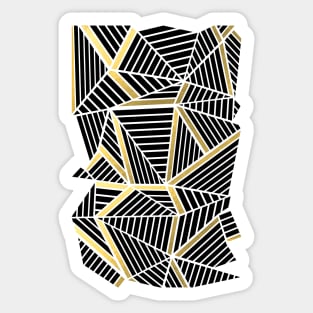 Ab Lines 2 Gold and Black Sticker